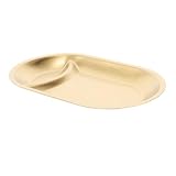 GLEAVI Snackteller Aus Edelstahl Dekorativ Rustikal Platte Aufschlag Klein Tablett Geschirr Servieren Hochzeitsteller Salatteller Golden Rostfreier Stahl