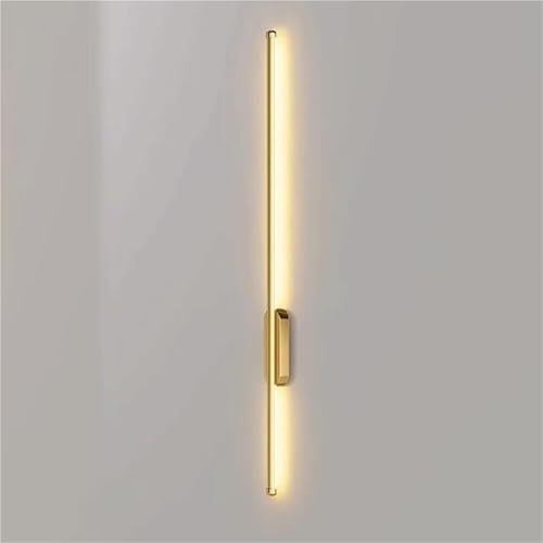 Aplique De Pared De Tubo Largo Dorado, Moderno Aplique Lineal De Acrílico, Lámpara De Pared LED Regulable De 3 Colores For Dormitorio, Mesita De Noche, Sala De Estar Y Estudio.(100cm/39.37in)