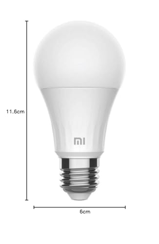 Xiaomi Gpx4026Gl | Mi Smart Led Bulb (Warm White) | Smart Controls | Wi-Fi | Smart Voice Commands | AdjUSt Brightness | Energy Saver | 25,000 Hrs | Connect W/Google Assistant, Amazon, Alexa - White