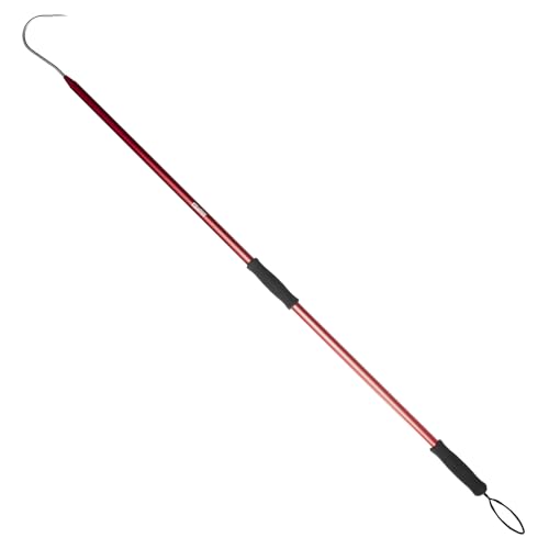 GAFFER SPORTFISHING Aluminum Fish Gaff Hook - Lightweight Fishing Pole with Sharp Stainless Steel Spear Hook - Ergonomic Foam Grips, Secure Lanyard - Saltwater & Freshwater Fishing Gaff - 54