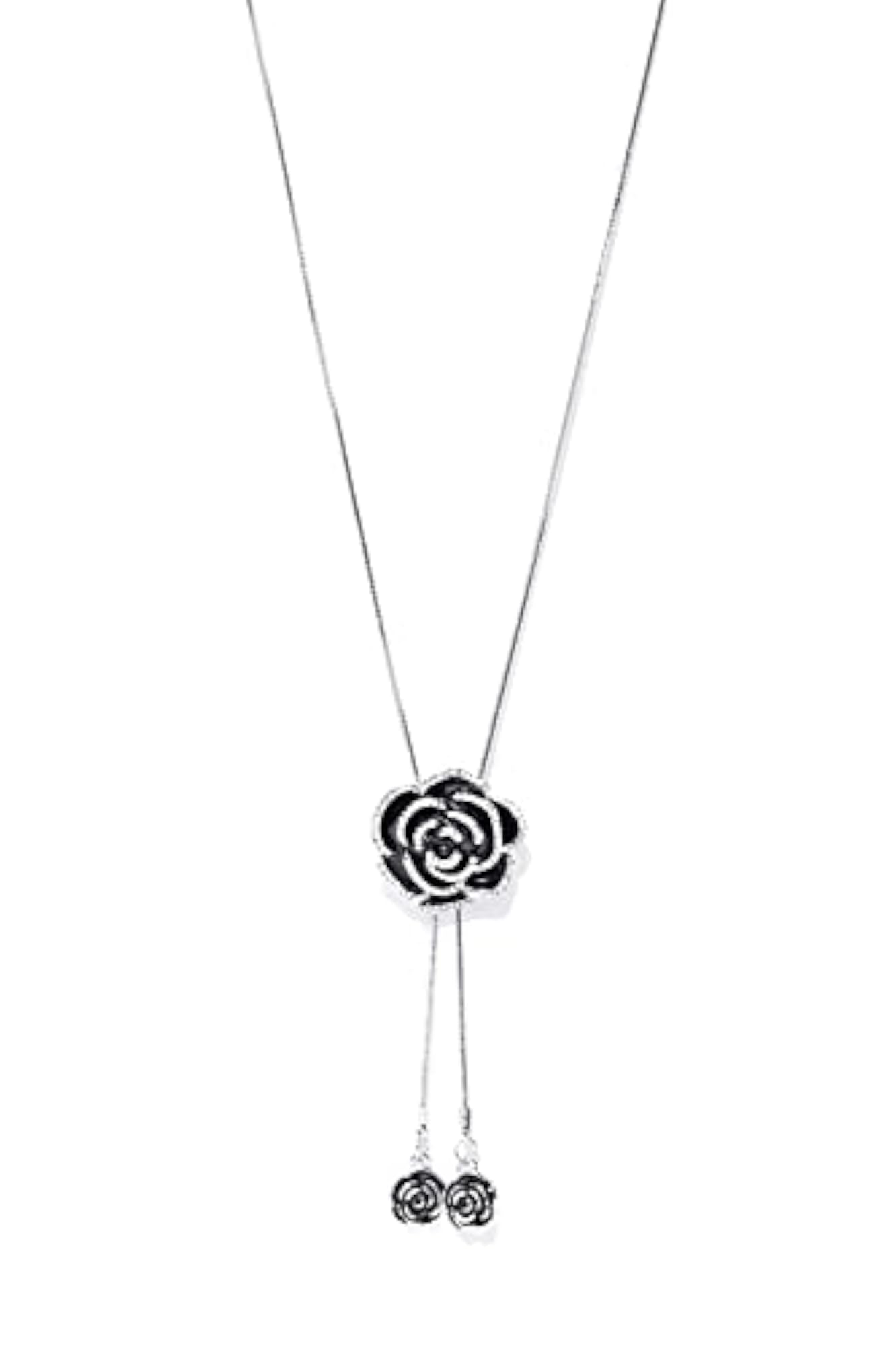 Women's Long Chain Silver Plated Pendant Necklace, Everyday Wear