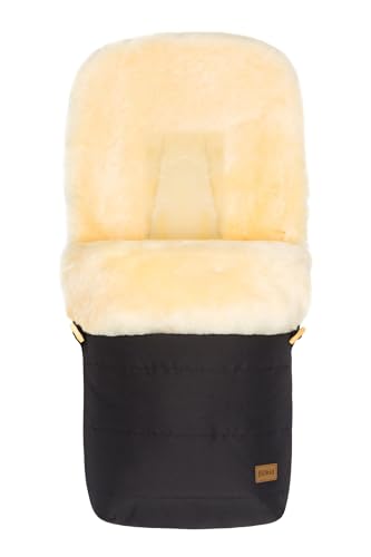 Fillikid Winterfußsack Bernia Lammfell Exklusiv Kinderwagen, Buggy | Winterfußsack wind- & wasserabweisend | Warmer Kinder Fußsack echtes Lammfell herausnehmbar | Baby Fußsack ab 0 Monate