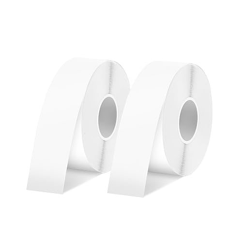 Label Maker Tape SUPVAN E10 Adapted Label Print Paper Refill Size 2 Packs Continous 0.59inx19.68ft Thermal Laminated Waterproof Self-Adhesive Multipurpose Labeling Tape Replacement