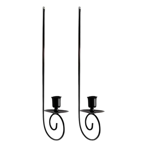 Nsaroche 2 Pièces Applique Murale Porte-bougie Métal Silhouette Moderne Support Bougie Fer Forgé Installation Simple Résistant Convient à La Décoration...
