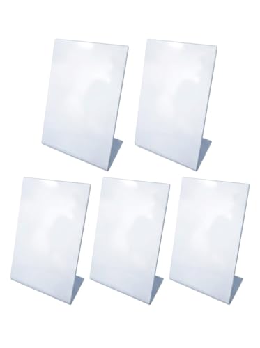 Image of Ferauax (pack of 5) - 4x6 Inch (A6) qr code scanner stand, Acrylic Sign holder -Photo Frames for upi payment (Note :- QR need to be pasted on this board, not inserting type)