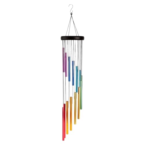 Campanas De Viento para Exterior - Campanillas de Jardín - 12 Tubos Afinados Resistentes Al Agua Campanas Elegantes 60 Cm Largo 8.5 Cm Diametro para Puerta Principal Porche Terraza Patio Trasero