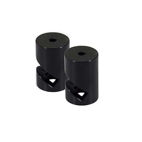 HALOTEC | Pack 2 Soporte Descentralizador Negro | Lámparas de pared o techo | Fijación Segura Gancho en V | Para fijar Cable diametro hasta 8mm | Instalación Fácil Incluye tornillos y tacos