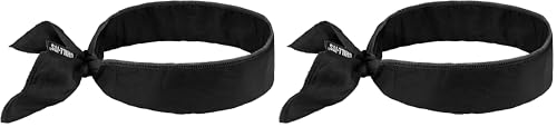 Image of Ergodyne Chill-Its 6702 Cooling Bandana, Evaporative Polymer Embedded Material for Cooling Relief Black, 1 Count (Pack of 2)