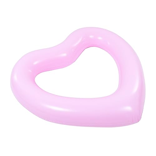 Kisangel Pool Floats Heart Inflatable Pool Ring 90cm Pink Heart Shape for Adults Beach Party Swim Ring