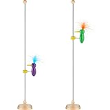 Civaner 2 Pieces Woodpecker Pole Woodpecker Toy Wood Pecking Sliding Toy Bird on a Stick Pole...