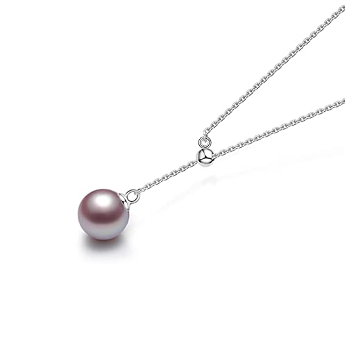 Collier en perles d'eau douce pour femmes en argent 925 avec chaîne en Y