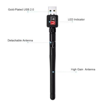 Antena Wi-Fi Adaptador Wireless 1200Mb/s USB 2.0 para Desktop/Notebook
