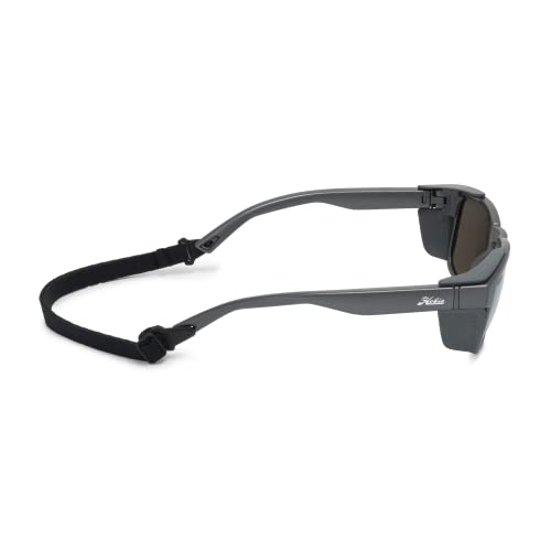 Hobie Monarch Polarized Square Sunglasses, Satin Metallic Grey Frame/Grey w/Cobalt Mirror Lens, 53MM3