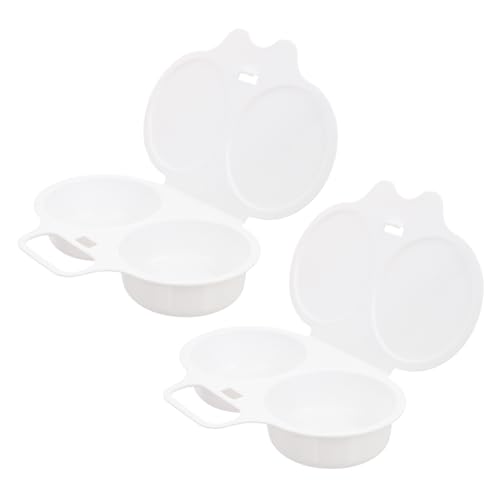 Cabilock 2 Pack Microwave Egg Cooker Egg Poacher Molds Boiler Cooker for Microwave