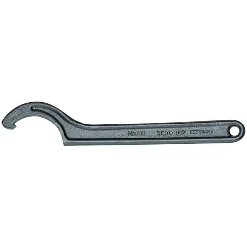 GEDORE Hakenschlüssel mit Nase, für Nutmuttern, SW 34-36 mm, Spitzen-Ø 5 mm, Schraubenschlüssel, 40 34-36 – Ansicht 1