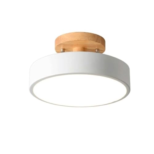Minimalist Nordic Style Half Flush Mount Ceiling Light Fixture Woodcraft
