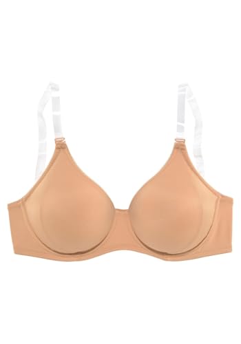 Image of LASCANA Women's Multi Strap T-Shirt Bra - Seamless Preformed Cups, Underwire Support, 3 Exchangeable Strap Options