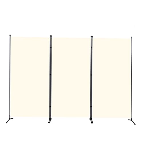 Jvvmnjlk Indoor Room Divider, Portable Office Divider, Convenient Movable (3-Panel), Folding Partition Privacy Screen For Bedroom, Dining Room, Study,102" W X 19.7" D X 71.3" H, Beige #TOP3