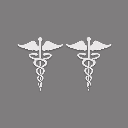 iFab Doctor Stickers for Car - Doctor Logo Reflector Sticker for Cars and Bikes, Size 11cm x 9cm (Pack of 2) White