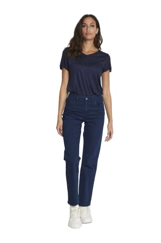 KAFFE Women's Straight Leg Jeans Pants High Waist, Dark Blue Denim, 46 Cover