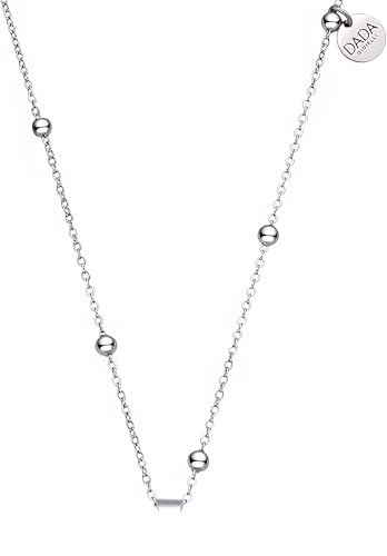 Dada Gioielli - Collar para llamador de ángel, cadena rosario de acero hipoalergénico, ajustable 100 + 10 cm