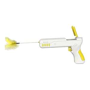 Enakshi® Pet Cat Kitten Fetch Toy Ball Feather Teaser Cat Interactive Playing Yellow |Pet Supplies | Cat Supplies | Toys