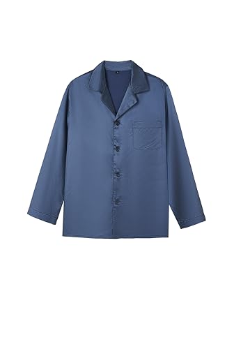 JupiterSecret Mens Silky Satin Pajamas Set Long Sleeve Button-Down Luxurious Pjs 2 Pieces Sleepwear with Pockets3