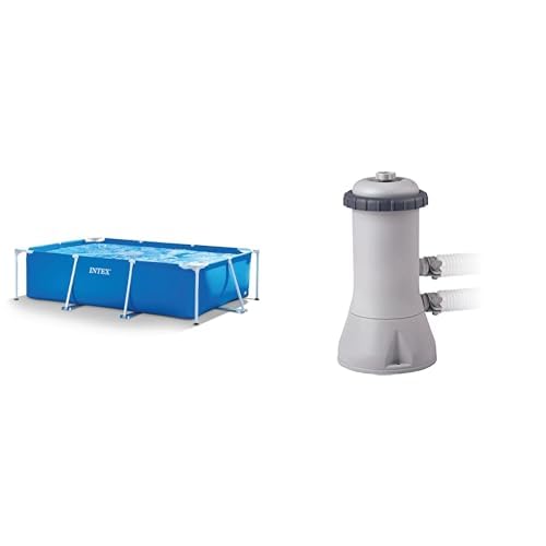 Intex 28272NP Small Frame - Piscina Desmontable, 300 x 200 x 75 cm, 3.834 litros + 28638 Depuradora de Cartucho Filtros Tipo A, 3785 L/h