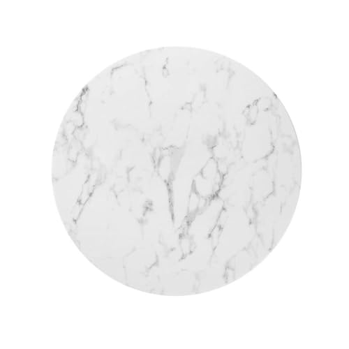 Image of Modway Lippa Mid-Century Modern 36 inch Round Artificial Marble Dining Table in Black White