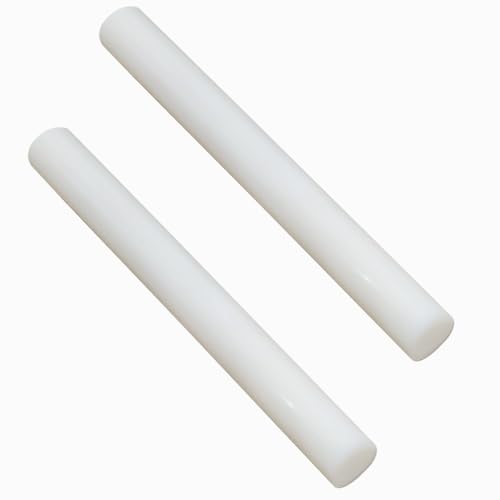 Image of 2 Pcs HDPE High Density Polyethylene Round Rod,1"x 13" Plastic Round Rod for Mechanical Processing of Various Parts and DIY Projects(White)