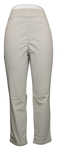 Gloria Vanderbilt Women's Pants Size 10 Mid-Rise Pull-On Cropped Beige