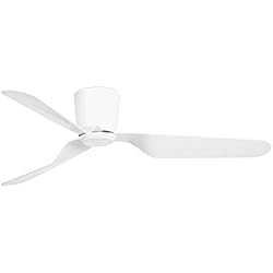 Ventilador Faro Tonsay Faro Barcelona 33471N - PEMBA Ventilador de techo sin luz blanco con motor DC 3 palas reversibles (la luz es opcional)