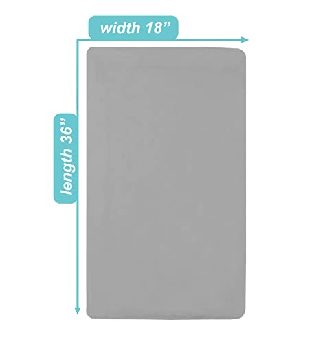 Image of American Baby Company 3 Pack 100% Natural Cotton Fitted Cradle /Bassinet Sheets 36 inch x 18 inch - Soft, Breathable & Hypoallergenic Bed Sheets, Gray, Neutral for Boys & Girls