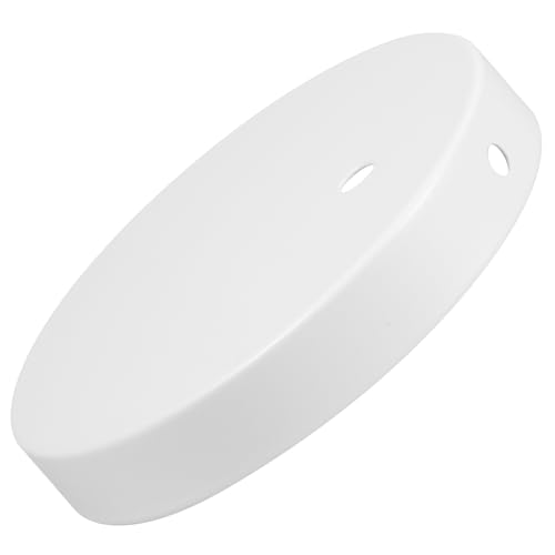 IWOWHERO Base Redonda de Hierro para Lámpara de Mesa Base Metálica Negra de 150X30 MM Orificio para Cables Soporte Compacto para Lámpara de Escritorio y Ambiente Retro en Dormitorio o