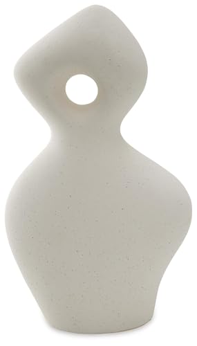 Signature Design by Ashley Arthrow Minimalist Waterproof Ceramic Abstract Sculpture, White