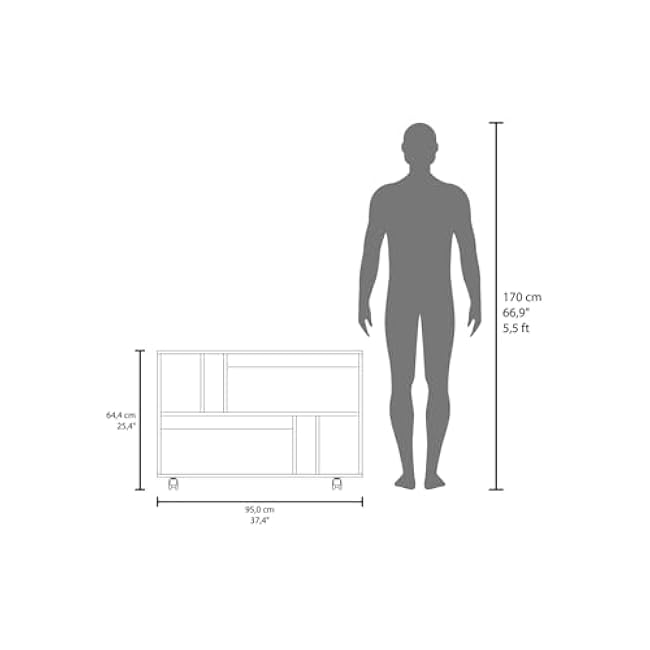 Console Table Cart, 5 Shelves, 4 Casters,for The Kitchen-3KOe1ooS