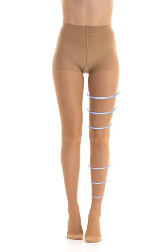Gi&Gi Kompressionsstrumpfhose 14-16 Klasse 1 graduiert, Strümpfe tex 70 den durchscheinend formend für Damen, beige, L Gi&Gi Kompressionsstrumpfhose 14-16 Klasse 1 graduiert, Strümpfe tex 70 den durchscheinend formend für Damen, beige, L