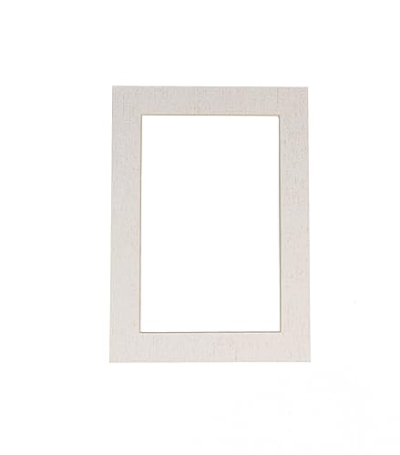 White Linen Acid Free 10x12 Picture Frame Mats with White Core Bevel Cut for 8x10 Pictures - Fits 10x12 Frame - One Mat