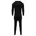 Mens Onesie,Mens Fleece Lined Hooded Jumpsuit Insulated Zip up One Piece Pajamas Onesie Playsuit Jogger Sweatsuit Overall Romper Winter,Black,L