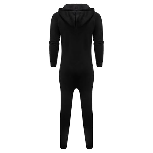 Mono de hombre con estampado de cremallera negro 5XL invierno casual ropa 4