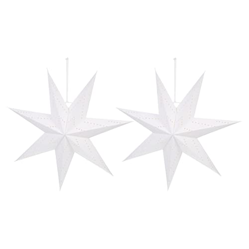 LIOOBO Paper Star Lantern: Star Lampshade Hanging Decoration, Christmas Tree Paper Stars Ornaments, Home Decor for Christmas Halloween Wedding Birthday Party 2pcs (Without Bulb, Picture2)