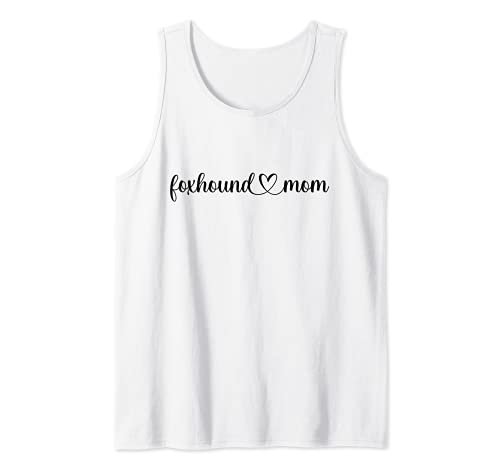 Dog Heart Love Foxhound Mom Tank Top, White, S