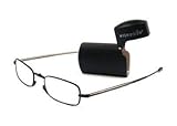 Foster Grant Men's Gideon Folding Rectangular Reading Glasses (Black, 3.25)