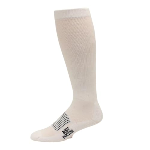 M&F Western Products Boot Doctor Men's Over The Calf Full Cushion Sock 2 Pk, White, Large