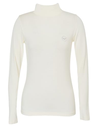 Turtleneck-Maglietta da Donna Fluid Viscose T-Shirt Pale Cream