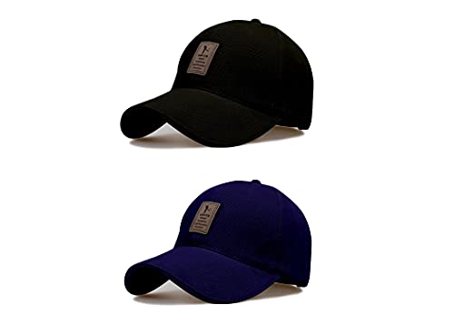 Image of solid plain unisex cotton caps free size adjustable casual look stylish cap