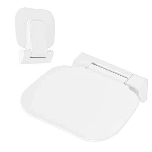 Neohomee Asiento de ducha plegable montado en la pared, silla de ducha plegable, soporta hasta 200 kg, con UF, asiento de ducha extraancho para personas mayores, taburete antideslizante para ducha, 40