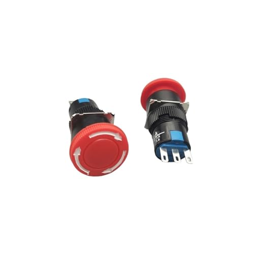 Bouton d'arrêt d'urgence rouge LA16-11ZS pour panneau 16mm 5A - 2