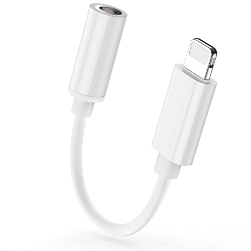 ZERKAR ĿİghțnÏng auf 3,5 mm Kopfhörer Adapter MFİ Żertifiziert Aux Adapter für İPhone 12, ĿİghțnÏng auf Klinke Audio Adapter für İPhone 13 12 11 Pro Max X XS XR 8 7 Kopfhöreranschluss Adapter - Weiß Cover