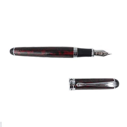 Image of Jinhao Fountain Pen Silver Trim Medium Nib X750 (Lava Red)